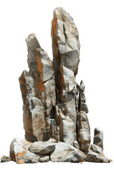 Spike rock formation, isolated against a transparent background png