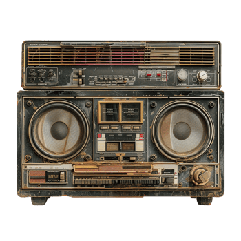 radio electronics boombox stereo isolated against a transparent background png