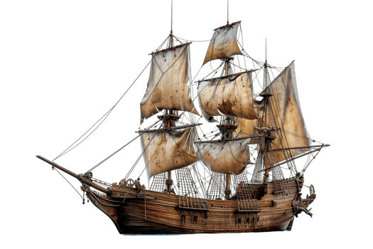 pirate ship isolated against a transparent background png