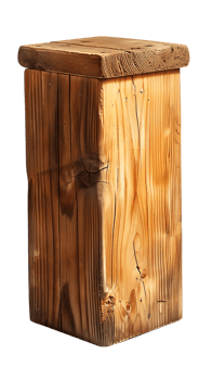 wooden rectangular stool isolated against a transparent background png