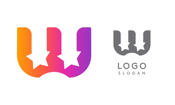 Letter w star, vibrant gradient colored logo for media, entertainment, technology, startup, social networking, communication, digital marketing industries. illustration vector