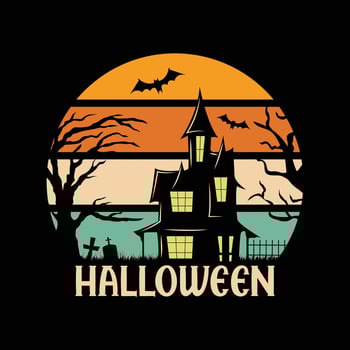 Halloween Vintage T shirt vector