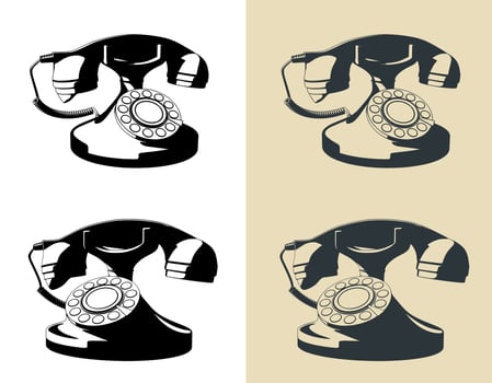 Retro rotary telephone vector