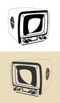 Retro television illustrations vector