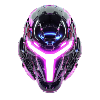 Futuristic Helmet with Pink Lighting png