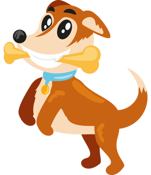 dog playing with bone cartoon png