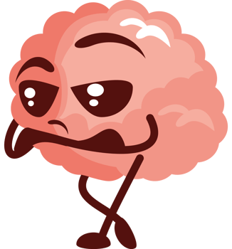 cute brain thinking comic png