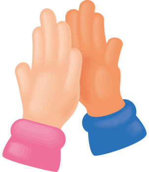 greeting hands giving a high five png