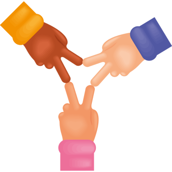 three hands expression friendship png