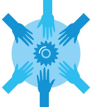 hands with gear working together png