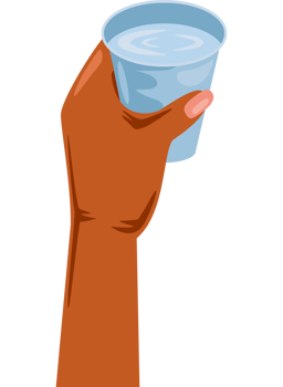 left hand holding water glass png