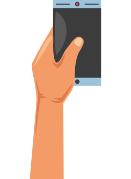 left hand using smartphone png