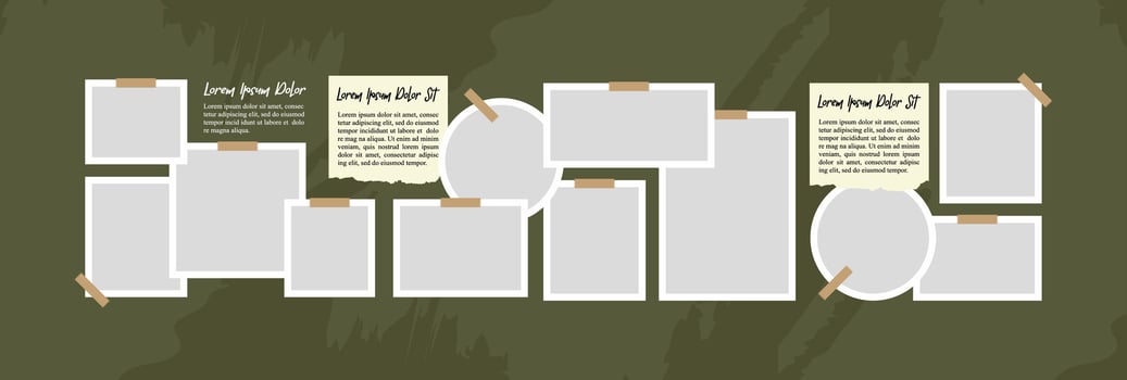 Pictures or photos frame collage vector