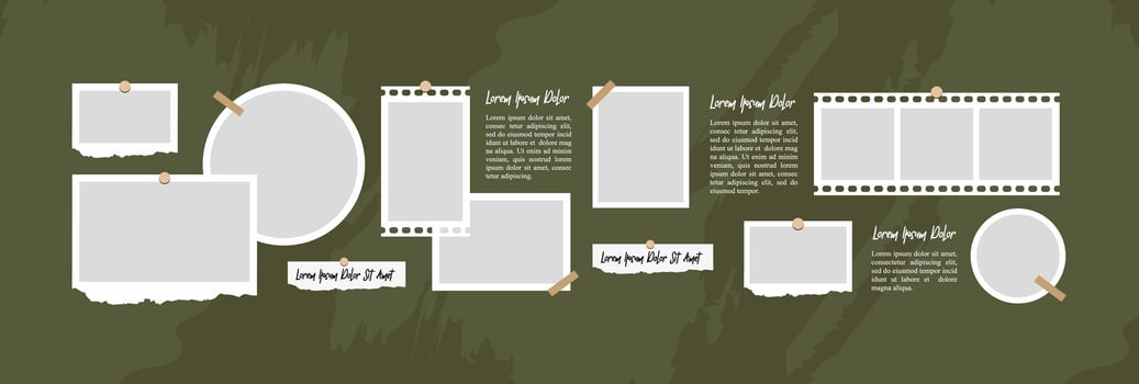 Pictures or photos frame collage vector