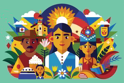 Hispanic heritage month color banner vector