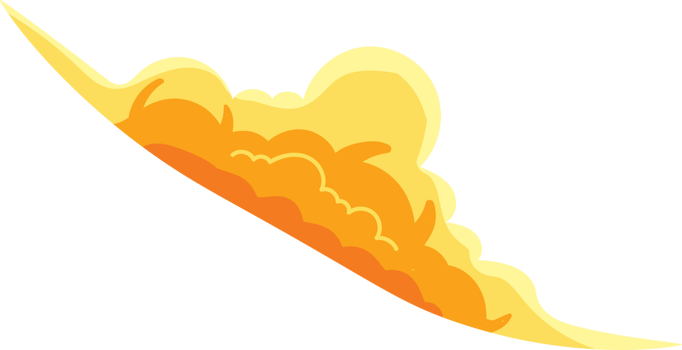 Dramatic Sunset with Fluffy Orange Clouds in Pastel Tone png