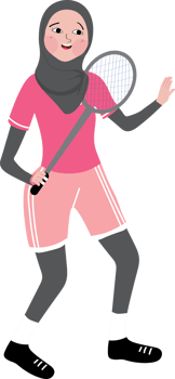 Girl Playing Badminton Outdoors on a Sunny Morning png