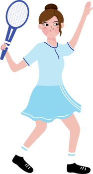 Sporty Girl Practicing Tennis on a Bright Day png