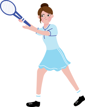 Athletic Girl Performing Tennis Swing During Match Practice png