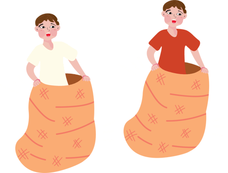 Boy Participating in Sack Race During Independence Day Celebration png