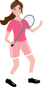 Female Badminton Player in Action Hitting the Shuttlecock png