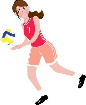 Female Volleyball Athlete Jumping to Hit the Ball png
