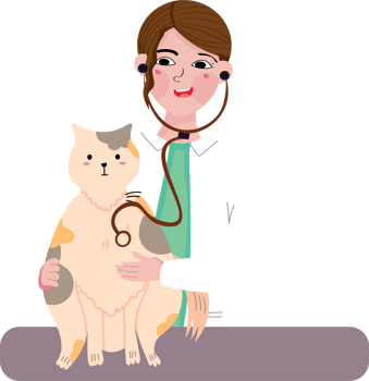 Pet Health Checkup with Professional Veterinarian Illustration png