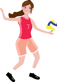 Confident Girl Spiking the Ball in Volleyball Tournament png