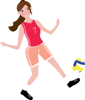 Athletic Teen Girl Participating in Volleyball Championship png