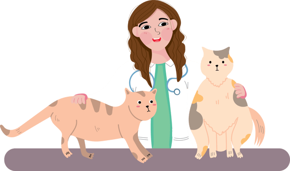 Veterinarian Examining Pets on International Veterinary Day png