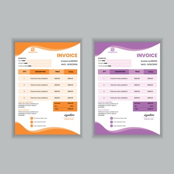Invoice design template vector