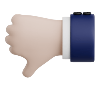 3D Rendered Hand Gesture Thumbs down sign. Transparent Background png