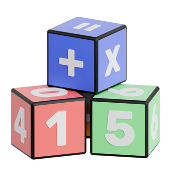 3D Render Kid Toy Mathematical Number Blocks for Creative Play. Transparent Background png