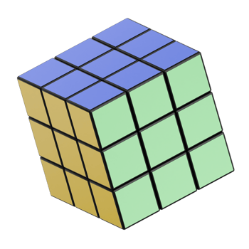 3D Render Kid Toy Classic Rubik's Cube for Creative Play. Transparent Background png