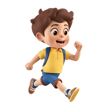 Happy Running Boy Isolated on Transparent Background png