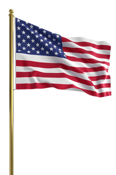 USA flag isolated on transparent background png