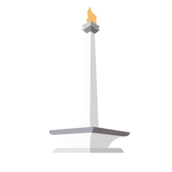 Indonesian Landmark Illustration Set Monas vector