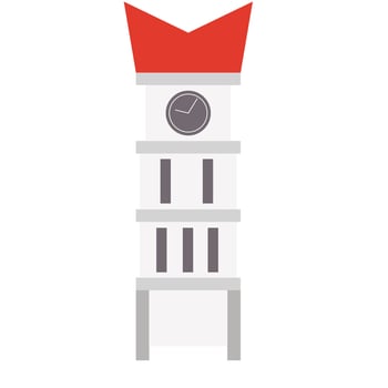 Indonesian Landmark Illustration Set Menara jam vector