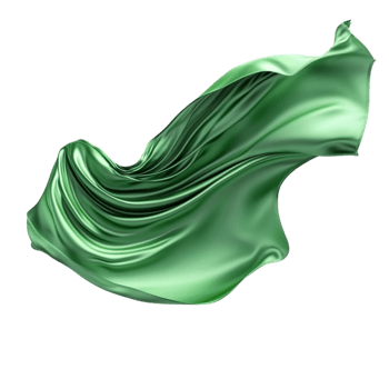 Elegant Green Silk Banner Isolated Transparent Background. png