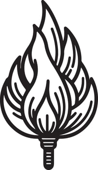 Minimalist Flame Line Art Design vector