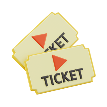 Movie Ticket 3d icon, transparent background png