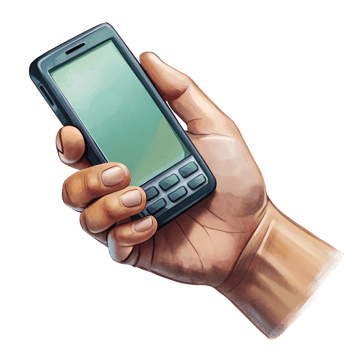 Hand and Mobile Phone for Connectivity Illustration Illustration png