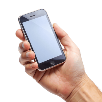 Hand Holding Smartphone with Apps Graphic png