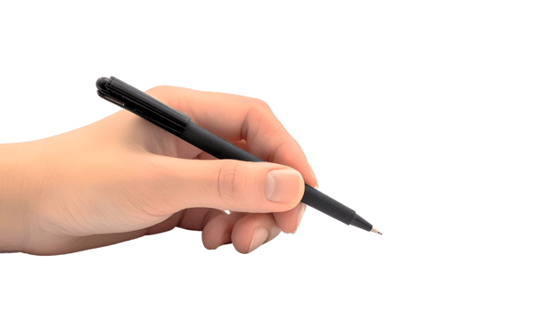 Hand Holding Pen isolated on transparent background png