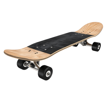 Modern Wooden Skateboard Isolated on Transparent Background png