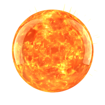 Sun isolated on transparent background png