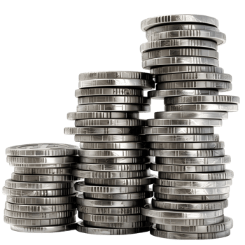 Stacked Coins Isolated on Transparent Background png