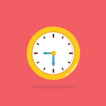 Clock icon. Flat illustration of home goods icon. Time illustration with minutes vector