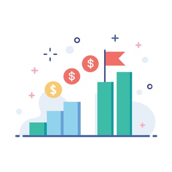 Increase money growth. Profit growing symbol, Progress symbol, Growth success arrow icon vector