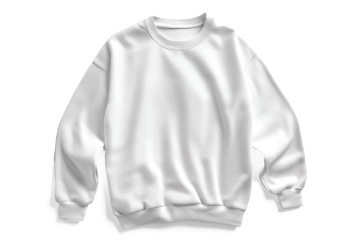 white sweatshirt on transparent background png